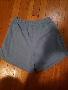 adidas Women’s Greyish Blue Athletic Elastic-Waist Shorts